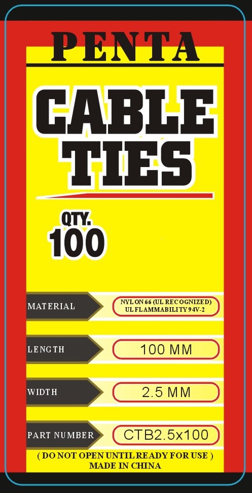 PVC CABLE TIE - CT2.5X100 - 2.5X100MM